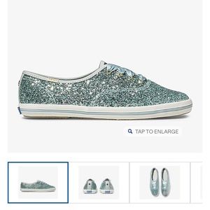 Kate Spade bridal Keds blue sparkle size 9